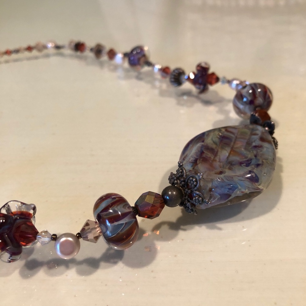 Handmade Stone & bead necklace set